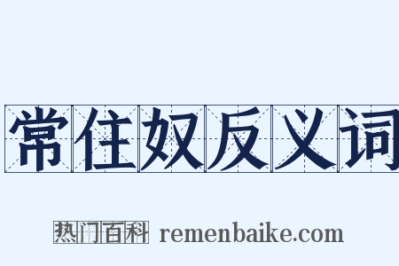 常住奴反义词是什么意思的图片